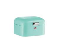 WESCO Mini Grandy, contenitore per pane, colore verde menta, lamiera d'acciaio verniciata a polvere, fori di ventilazione e manico stabile