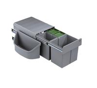 Wesco Naber SELECTAkit Corner Boy 3 Bidone Per Angolo 3 Comparti 32 L Alu Grigio