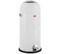 WESCO Kickmaster Maxi pattumiera in colore bianco opaco, lamiera d'acciaio verniciata a polvere, ammortizzatore integrato, volume 40 litri, grande inserimento