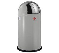 Wesco Pattumiera Push Boy, lamiera d'Acciaio Verniciata a Polvere, 35 x 35 x 63 cm, lamiera d'Acciaio Verniciata a Polvere, Grigio, 39,0 x 39,0 x 75,50 cm