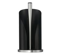 Wesco Porta rotolo di carta di colore nero opaco in acciaio inox e lamiera di acciaio verniciato colorato, base stabile in acciaio inox, per rotoli di carta da cucina standard o 2-3 rotoli di carta
