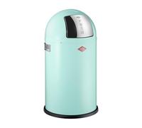 WESCO Pushboy junior, pattumiera in colore verde menta, lamiera d'acciaio verniciata a polvere, volume 22 litri, grande aletta in acciaio inox, contenitore interno estraibile