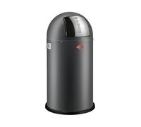 WESCO Pushboy, pattumiera in colore grafite opaco, lamiera d'acciaio verniciata a polvere, volume 50 litri, grande aletta in acciaio inox, contenitore interno estraibile