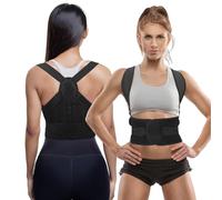 Wesditly Supporto dritto per schiena per uomo e donna, cintura di supporto per la schiena, regolabile, correzione posturale, supporto per la schiena per collo, spalle indietro, scoliosi e correzione