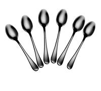 Wesdxc56 Demitasse - Cucchiaini da espresso, mini cucchiaini da caffè, in acciaio inox, 10 cm, per dessert, set da 6 (nero)