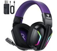 WESEARY WG1 Cuffie Gaming Wireless, 2,4 GHz Cuffie Gaming con Microfono per PS5, PS4, PC, Switch, Mac, Mobile, Cuffie per PS5 con Stereo, Cuffie Bluetooth Over Ear con Luce LED, Batteria da 50 Ore