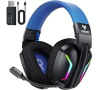 WESEARY WG1 Cuffie Gaming Wireless, 2,4 GHz Cuffie Gaming con Microfono per PS5, PS4, PC, Switch, Mac, Mobile, Cuffie per PS5 con Stereo, Cuffie Bluetooth Over Ear con Luce LED, Batteria da 50 Ore