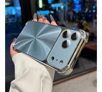 Weseecase Quad-Corner Drop-Proof CD-Texture Case Cover for iPhone 17 Pro Max, Electroplated Four-Corner Shockproof Protective Case with Full Camera Protection (Blue,15Pro)