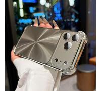 Weseecase Quad-Corner Drop-Proof CD-Texture Case Cover for iPhone 17 Pro Max, Electroplated Four-Corner Shockproof Protective Case with Full Camera Protection (Gray,16Pro)