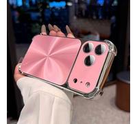 Weseecase Quad-Corner Drop-Proof CD-Texture Case Cover for iPhone 17 Pro Max, Electroplated Four-Corner Shockproof Protective Case with Full Camera Protection (Pink,17Pro)