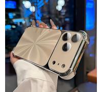 Weseecase Quad-Corner Drop-Proof CD-Texture Case Cover for iPhone 17 Pro Max, Electroplated Four-Corner Shockproof Protective Case with Full Camera Protection (Gold,16Pro)