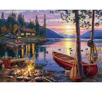 WESEN 1000 Piece Jigsaw Puzzle for Adult - Darrell Bush Canoe Lake Jigsaw for Stress Relief & Fun, Challenging Festive Family Puzzle, Premium Artwork for Relaxation & Decor