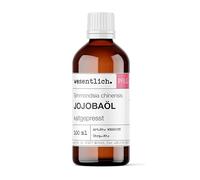 wesentlich. Olio di jojoba spremuto a freddo, 100 ml, puro al 100%, vegano, pelle, capelli, barba e cuoio capelluto, viso e unghie, olio naturale per viso e corpo