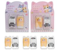 WESIEVYA 10 gomme da cancellare a forma di gatto con testa a rullo e coperchio - Bomboniera per feste di compleanno di Pasqua e premi di scambio in classe