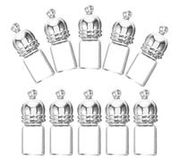 WESIEVYA 10 Pezzi Vasetti di Vetro Piccoli Tappo in Metallo Argento, Bottiglie Trasparenti per DIY e Creazione di Ciondoli, Perfette per Bomboniere e Raccolta Ricordi
