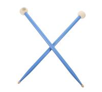 WESIEVYA 1paio Bacchette Per Batteria Doppie Teste Acero Con Teste Feltro Morbido Per Timpani e Batteria Accessori Percussione Professionali Colore Blu