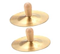 WESIEVYA 1paio Cymbali Da Dito Metallo Per Danza Strumento Musicale Portatile Per Manico Per Facile Utilizzo e Interazione Familiare