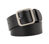 WESIEVYA 1pezzi Cintura Da Donna in Pelle Regolabile Con Fibbia Quadrata Nera e Argento Elegante Accessorio Casual Per Vita o Fianchi