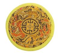 WESIEVYA 1pezzi Cuscino Per Ciotola Tibetana Artigianale Cuscino Meditazione e Tappetino Per Suono Buddista Design Nepalese Giallo