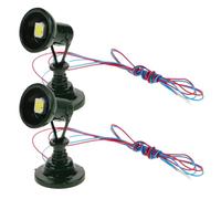 WESIEVYA 2 Pezzi Lampade Segnale Mini per Modellismo Ferroviario 1/87 in Acciaio Inossidabile Decorazione Tavolo di Sabbia e Oggetti Fotografici