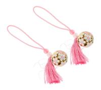 WESIEVYA 2pezzi Ciondolo Omamori Giapponese in Rame Campanello e Fiori di Ciliegio, Portafortuna per Zaino e Decorazione Casa Design Unico