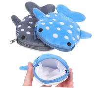 WESIEVYA 2pezzi Portamonete Forma Di Squalo Peluche Borsetta Con Cerniera Per Monete e Chiavi Per Ragazze e Ragazzi Colori