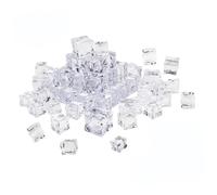 WESIEVYA 36 Pezzi Cubetti di Ghiaccio Artificiale in Plastica Trasparente Leggermente Irregolari, Decorazione Realistica e Brillante per Feste di Compleanno e Negozi di Dolci