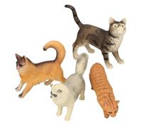 WESIEVYA 4 pezzi Figurine Gatti Realistici in Plastica Durevole Modelli di Gatto Simulati per Decorazione Tavolo Giocattoli Educativi per Amanti dei Gatti e Sviluppo Responsabilità