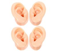 WESIEVYA 4 Pezzi Orecchio in Silicone Realistico per Pratica Agopuntura e Piercing Display Auricolari e Gioielli Anatomia Dettagliata per Insegnamento e Fotografia Prodotti