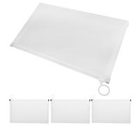 WESIEVYA 4 Pezzi Set 4 Buste Porta Documenti Cerniera in Pp Bianco, Organizer per File e Ricevute Formato B5, Grande Capacità, Protezione e Portabilità, per Lavoratori Bancari e Docenti