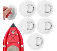 WESIEVYA 5 Pezzi Toppe Anello in PVC Bianco Cuscinetto, Ganci Montaggio per Kayak Gonfiabile e Tavola da Surf, Accessori Sport Acquatici per Fissaggio Attrezzature