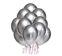 WESIEVYA 50pezzi Palloncini in Lattice Palloncini Metallizzati Colore Argento Per Decorazioni Di Festa Compleanno Matrimonio Party Supplies