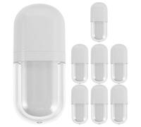 WESIEVYA 8 pezzi di tubetti vuoti per lucidalabbra - Contenitori ovali in plastica ricaricabili per lucidalabbra per la conservazione fai da te di cosmetici - Tubetto piccolo con bacchetta 3 ml bianco