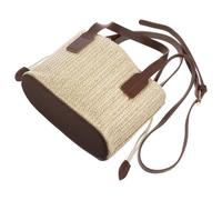 WESIEVYA Borsa a Secchiello Intrecciata in Paglia Tracolla Piccola, Borsa da Spiaggia Estiva per Donna, Uso Quotidiano e Vacanze