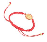 WESIEVYA Bracciale Intrecciato San Benedetto Leggero e Portatile in Lega e Corda Elegante per Abbigliamento Sportivo e Uso Quotidiano Regolabile Rosso