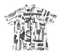 WESIEVYA Camice da Lavoro in Fibra per Parrucchiere Bianco Maniche Corte Tasche e Chiusura Zip, Comodo ad Asciugatura Rapida per Coloristi a Casa