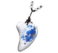 WESIEVYA Ceramic Ocarina Necklace Porcelain Musical Instrument for Beginners Lightweight and Easy to Carry for Travel and Souvenir