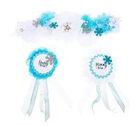 WESIEVYA Cintura A Fiocco Di Neve Per Pancia in Gravidanza Set Di Spille Da Corsage Per Maternità Fascia Per Mamma in Arrivo Adatta Per Shower E Annuncio Di Nascita