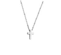 WESIEVYA Collana Pendenti Acciaio Titanio Con Croce Per Uomo e Donna Design Semplice e Elegante Dimensione Piccola Ideale Per Occasioni Speciali