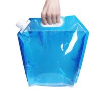 WESIEVYA Contenitori per Acqua Pieghevoli da 5l, 4 Pezzi, in PE Blu, Facili da Trasportare e Comprimibili per Campeggio e attività Outdoor