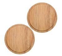 WESIEVYA Coperchi in Legno di Acacia per Bicchieri D'acqua, Tappo Ermetico e Resistente, Set da 2 Pezzi Design Vintage per Uso Quotidiano in Cucina