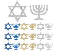 WESIEVYA Coriandoli di Carta Hanukkah 100 Pezzi Stelle di David Glitterate, Decorazioni da Tavolo per Festa e Casa, Coriandoli per Tavoli e Cerimonie Religiose