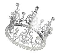WESIEVYA Corona per Torta in Lega Argento Elegante e Vintage, Centro Tavola per Feste e Matrimoni, Decorazione Torta Raffinata e Splendida