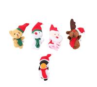 WESIEVYA Marionette da Dito Natalizie in Peluche 5 Pezzi, Burattini da Dito, Giocattoli Creativi per Teatro e Gioco di Ruolo, per Viaggi, Asilo e Feste