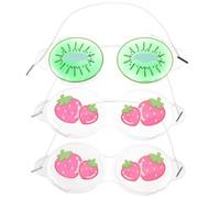 WESIEVYA Maschera Occhi Refrigerante in Pvc per 3 Pezzi Riutilizzabile e Sicura la Pelle Design Carino per Dormire e Protezione Dalla Luce Stili multipli