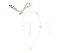WESIEVYA microfono della guida turistica microfono binaurale spazzola microfono per guide cuffie per conferenze auricolare microfono condensatore cuffie a tubo d'aria Beige