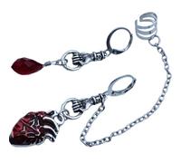 WESIEVYA Orecchini Donna Asimmetrici a Catena in Lega 1 Paio Cuff Orecchini Eleganti a Forma di Cuore per Matrimonio e Ogni Occasione
