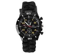 WESIEVYA Orologio da Montagna Multifunzionale con Bussola e Termometro, Cinturino in Corda Paracadute Verde, Accessorio per Trekking e Campeggio All'aperto
