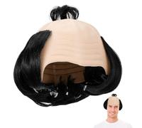 WESIEVYA Parrucca da Samurai Calvo Cosplay Divertente Accessorio Costume Flessibile e Resistente Taglia Unica per Feste Maschera e Giochi di Ruolo
