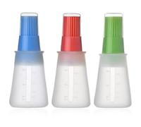 WESIEVYA Pennello Resistente al Calore in Silicone Set 3 Bottiglie per Tenuta Pratiche per Caffè e Bar per Condimenti Liquidi come Salsa di Semi di Girasole e Aceto